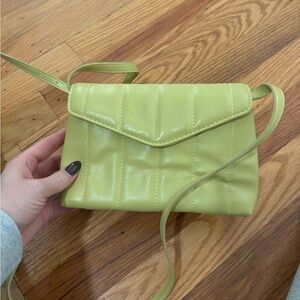 Lime yellow cross body bag
